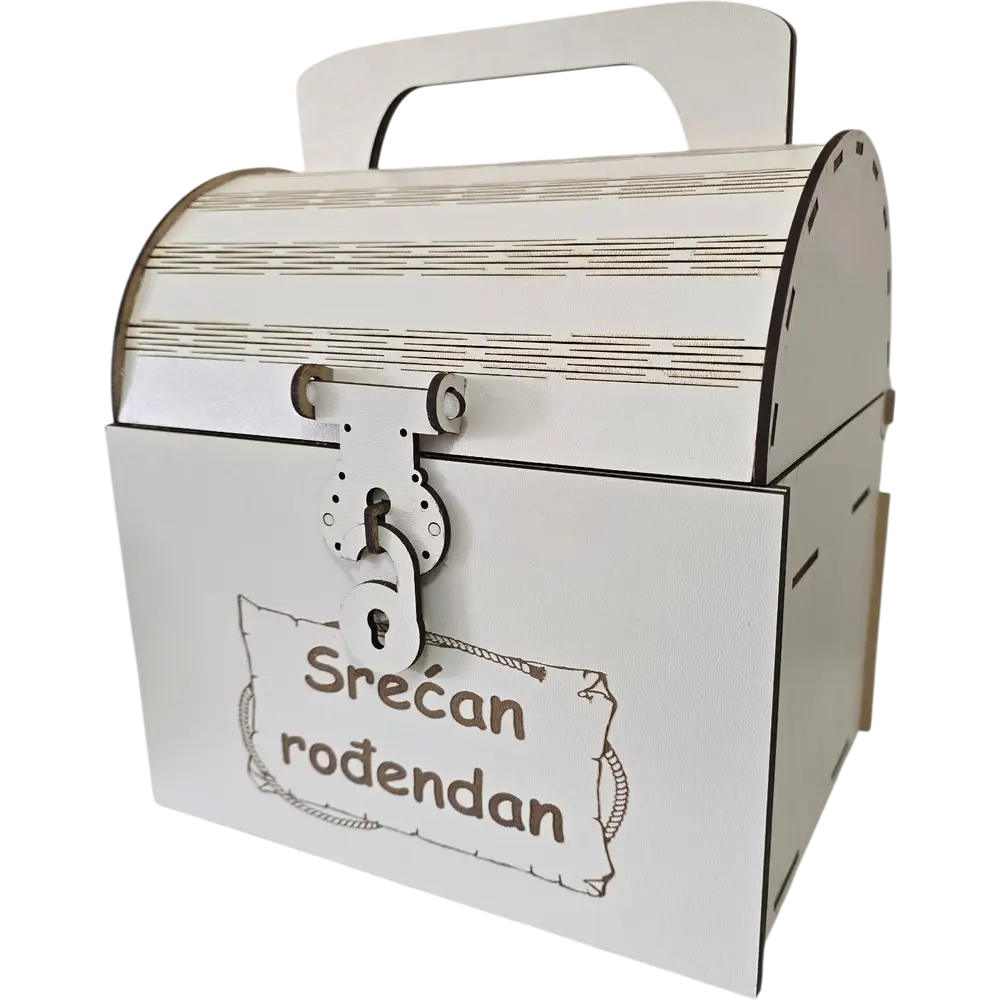 Drveni "Koferče" Set – Flaša i 6 Čašica