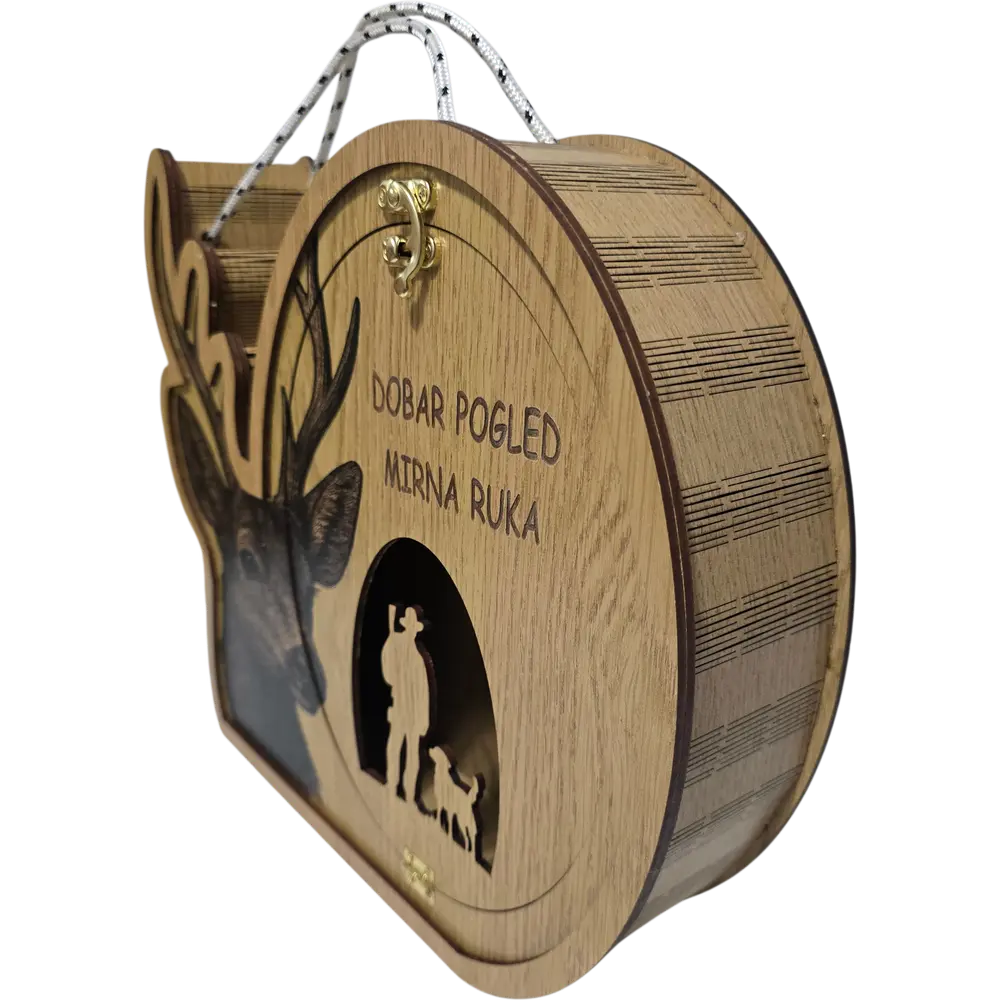 Ekskluzivni lovački set: Unikatna drvena kutija i flaša - slika 3