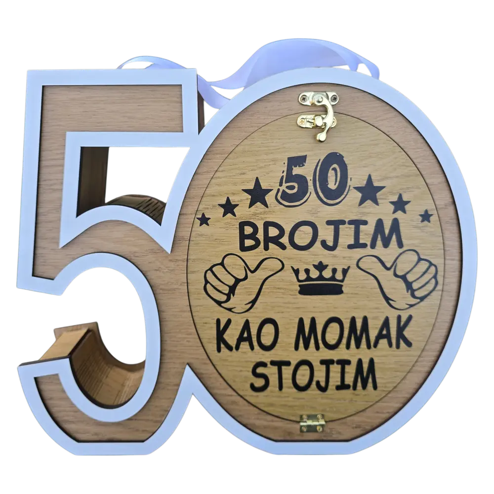 Mini bar kutija u obliku broja 50 poklon  - slika 2