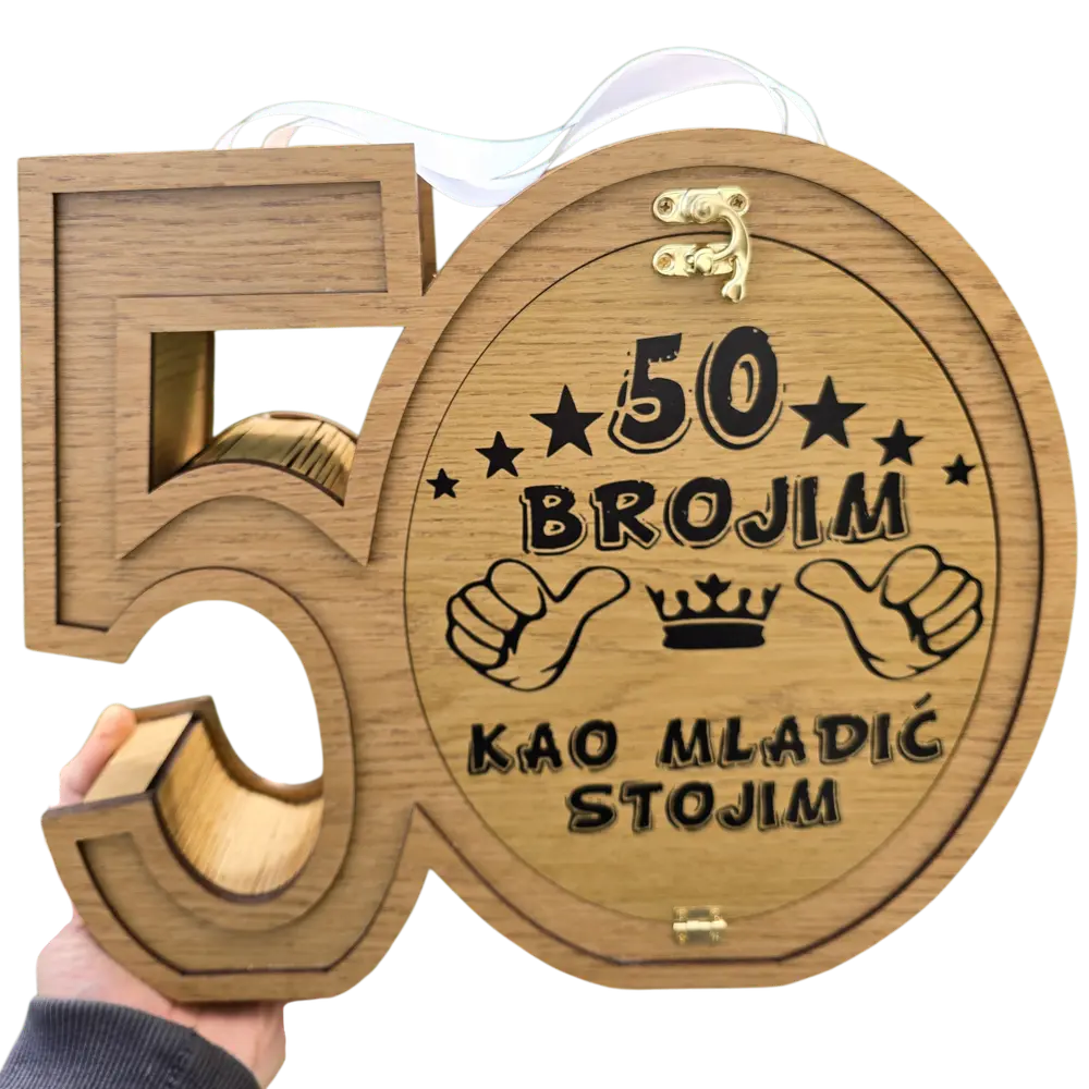 Mini bar kutija u obliku broja 50 poklon 