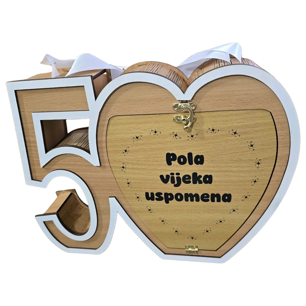Mini bar kutija u obliku broja 50 - srce