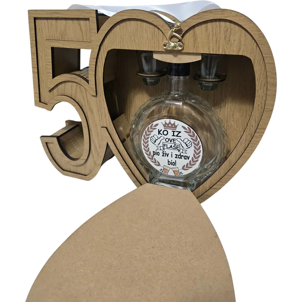 Mini bar kutija u obliku broja 50 - srce - slika 3