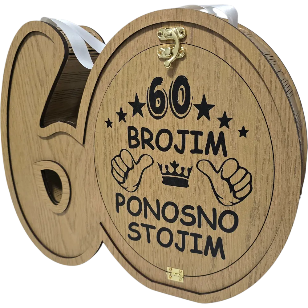 Mini-bar kutija u obliku broja 60 savršen poklon za 60 rođendan