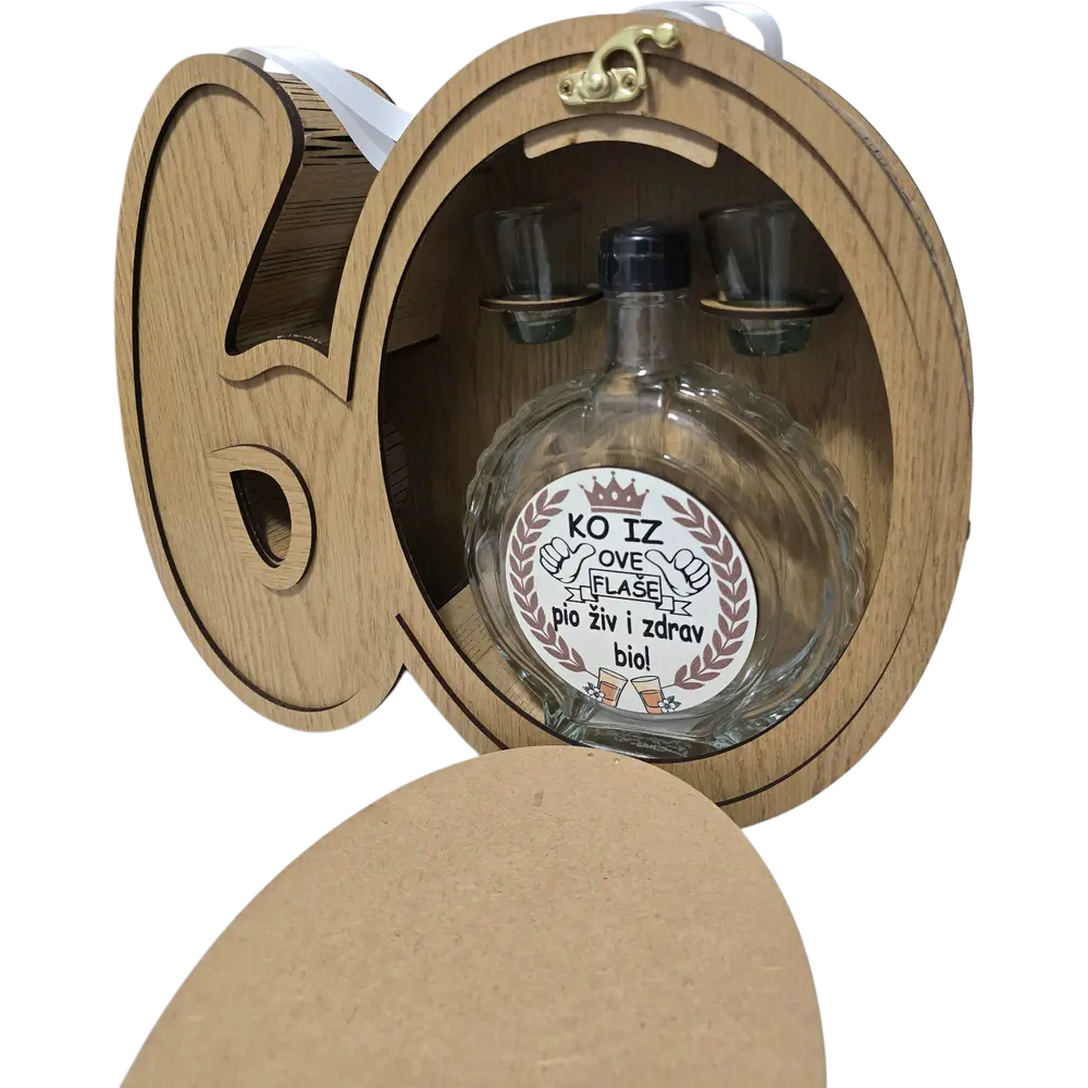 Mini-bar kutija u obliku broja 60 savršen poklon za 60 rođendan - slika 4