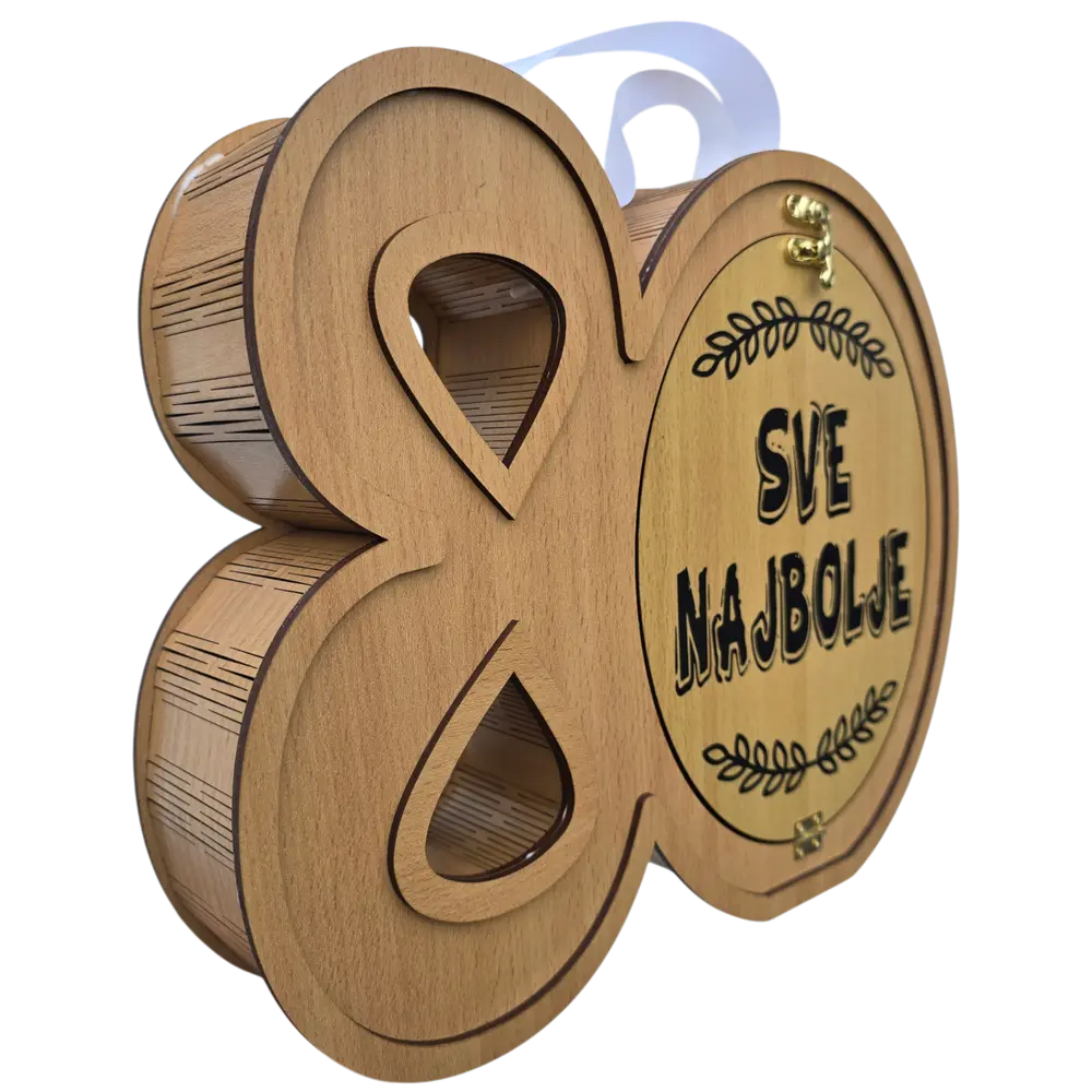 Mini bar kutija u obliku broja 80 poklon za rođendan - slika 2