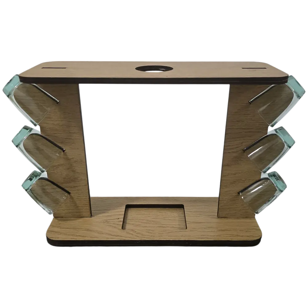 Personalizovani drveni stalak sa flašom 0,7 L i 6 čašica - slika 3