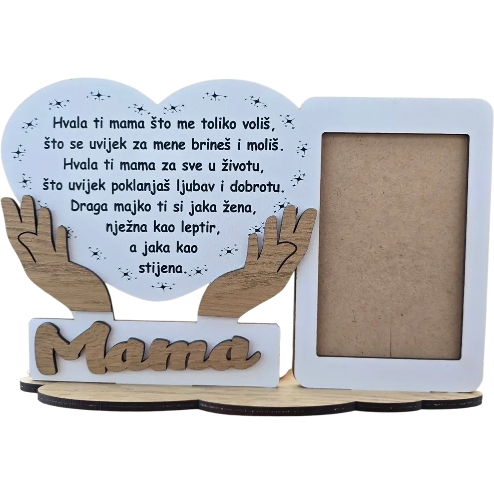 Personalizovani drveni stalak sa ramom za fotograviju - slika 3