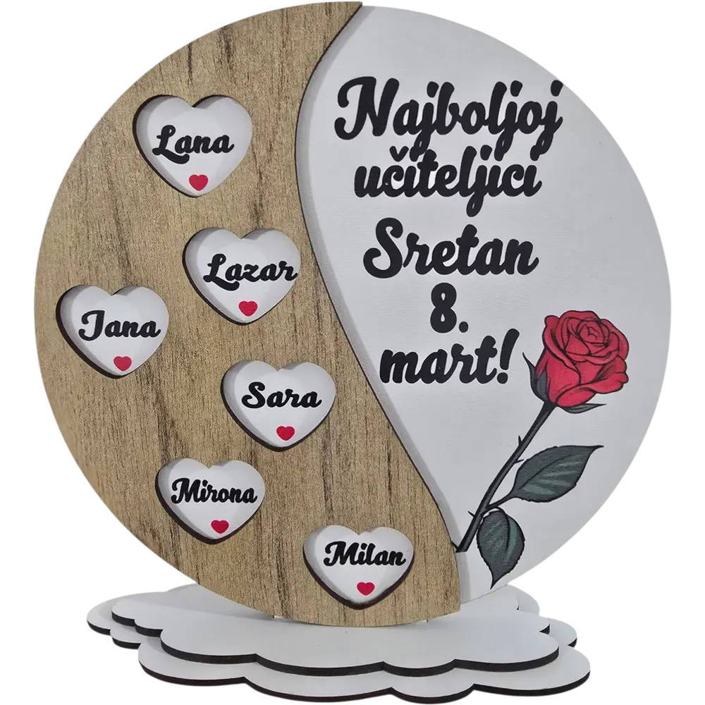 Personalizovani stalak za 8. Mart okrugli