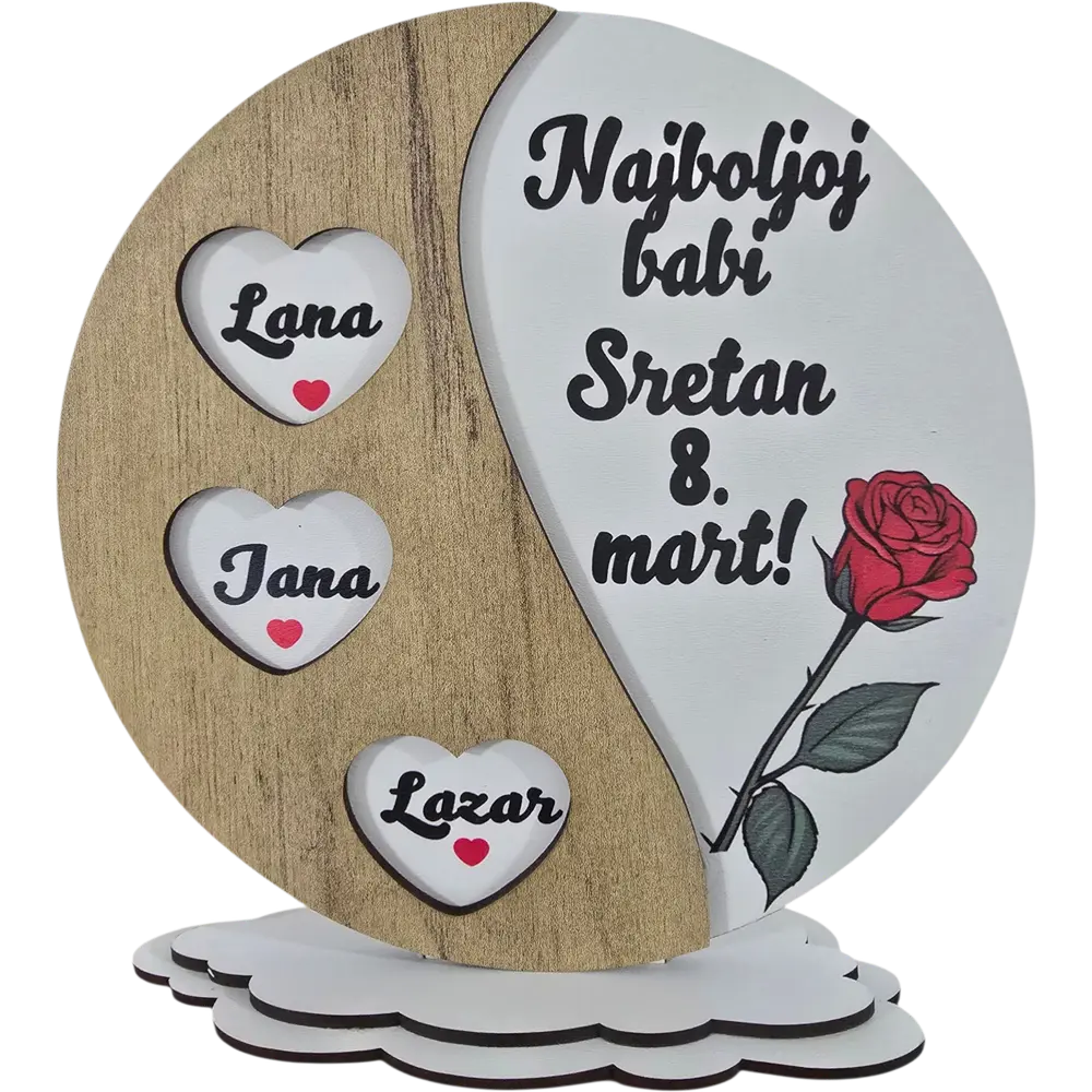 Personalizovani stalak za 8. Mart okrugli