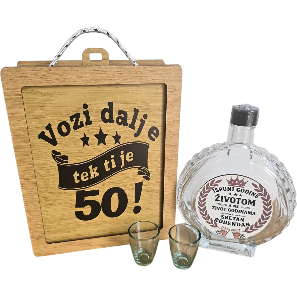 Poklon za penziju, rođendan, 50, 60, kum, useljenje