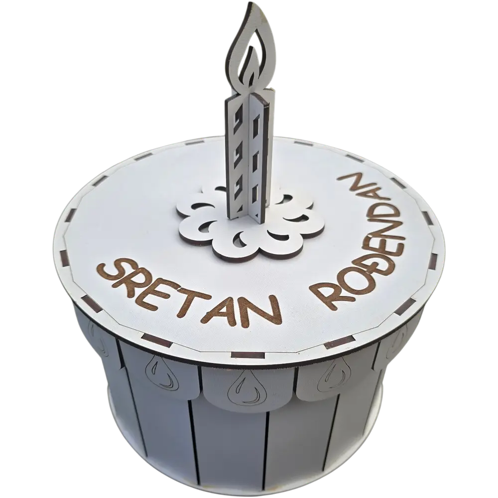 Rođendanska kutija u obliku torte sa brojem (Personalizovano)