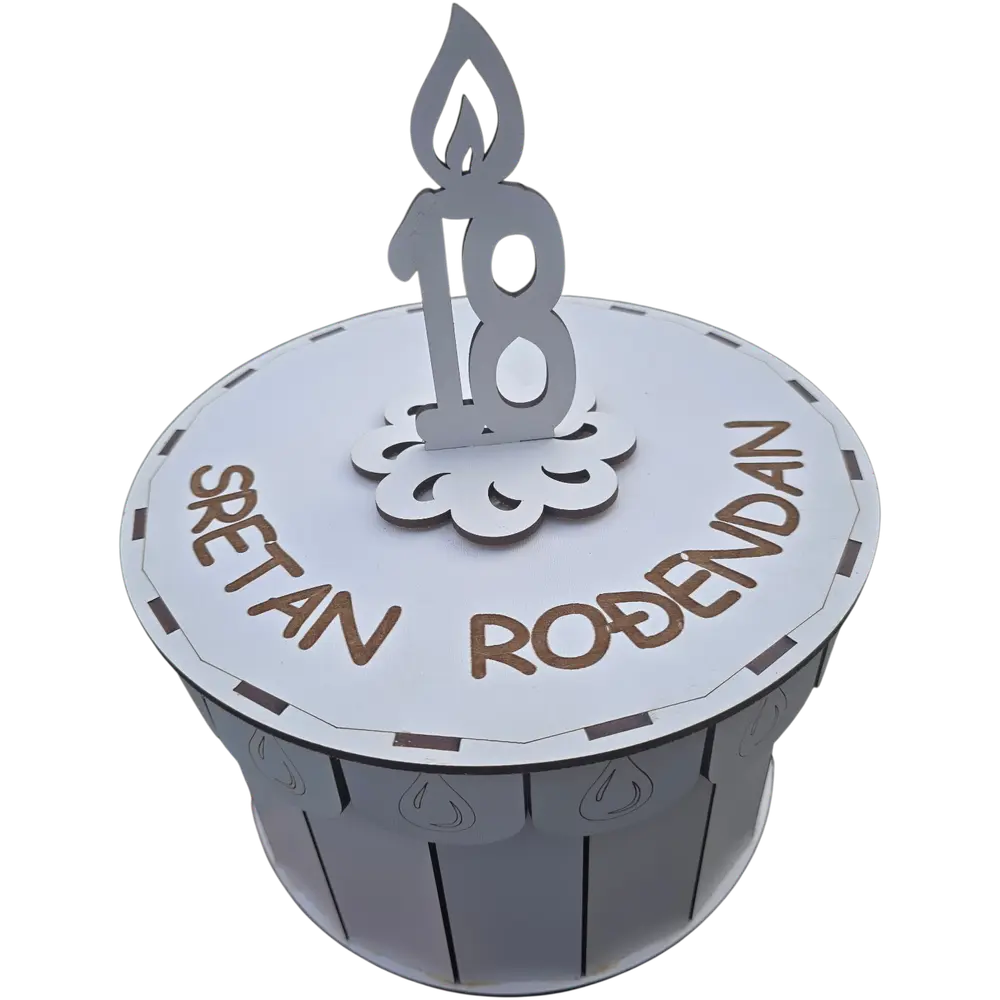 Rođendanska kutija u obliku torte sa brojem (Personalizovano)